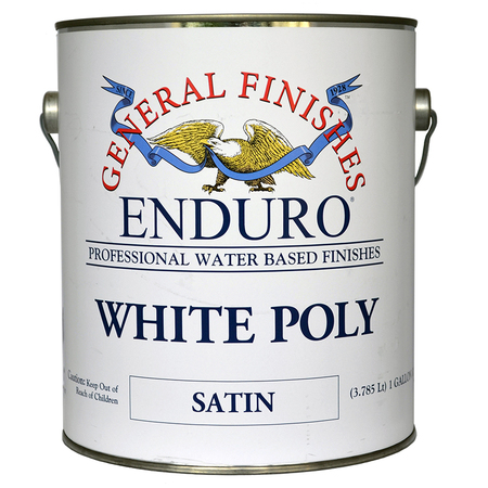 General Finishes 1 Gal White Enduro White Poly Water-Based Topcoat Pigmented, Satin GWS